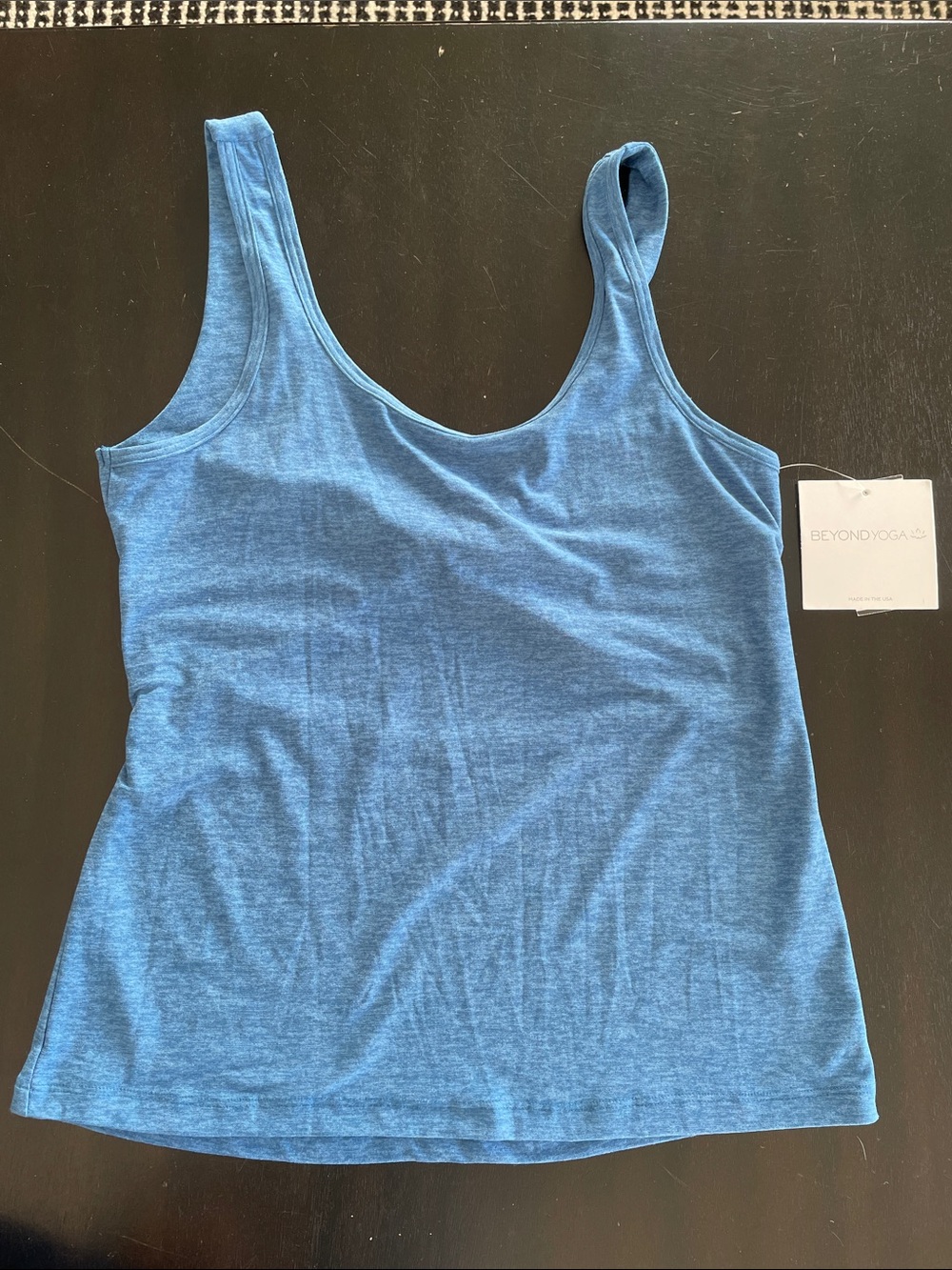 Beyond Yoga Heather Blue Scoop Neck Tank